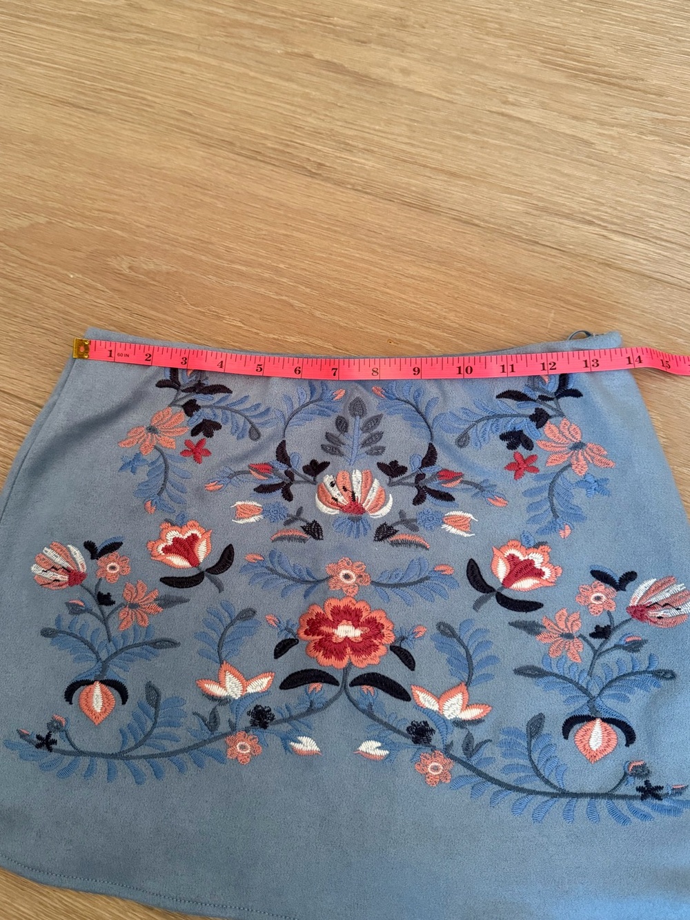 Altar’d state Light Blue Floral Embroidered Mini Skirt - Picture 7 of 7